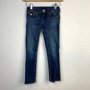 True Religion Julie Stretch Skinny Jeans Embroidered Flap Pockets Girls Kids 6